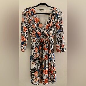 Daniel Rainn Floral Print Wrap Dress